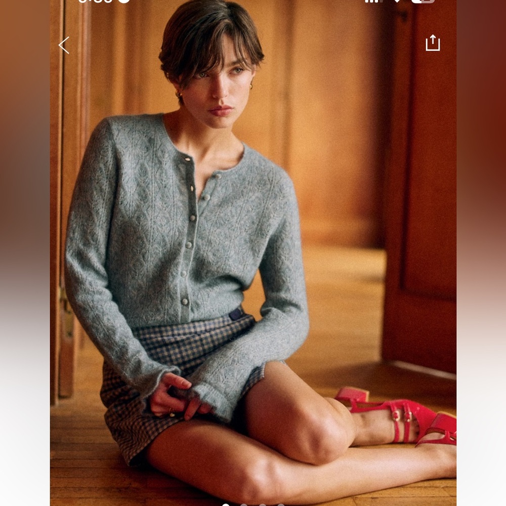 Sezane Carolina Cardigan - Sézane X Mdlo Igloo Blue - Size S